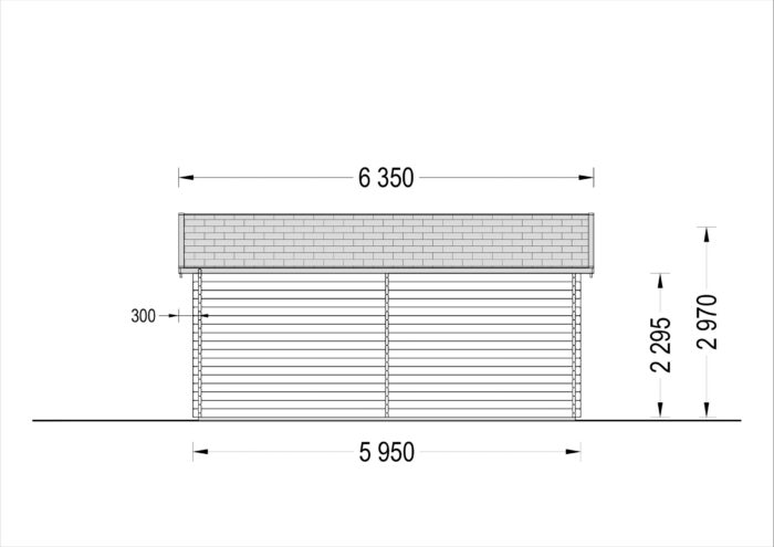 Doppelgarage aus Holz TWIN (44mm) 6x6m, 36m²