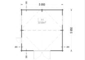 Einzelgarage aus Holz (44mm) 6x6m, 36m² – Bild 7