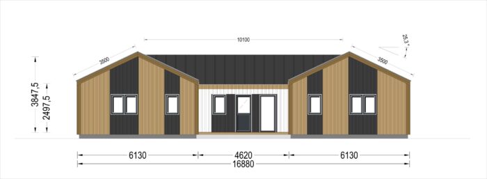 Holzhaus Salzburg (Isoliert, 68mm + Holzverschalung), 139m²