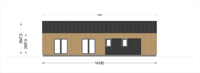 Holzhaus Salzburg (Isoliert, 68mm + Holzverschalung), 139m²