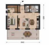 Wohnhaus ANGELIKA Isoliert (66mm + Holzverschalung), 40m² – Bild 3