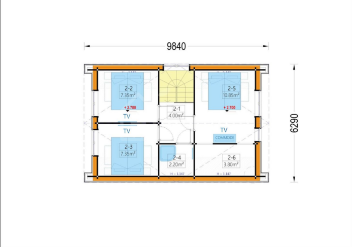 Holzhaus AUSTRIA ( 66mm + Holzverschalung, Isoliert), 81m²