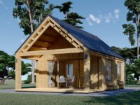 Blockbohlenhaus ANNA (44 mm + Holzverschalung ), 39 m²