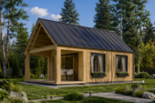 Blockbohlenhaus ANNA (44 mm + Holzverschalung ), 39 m² – Bild 4