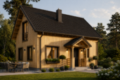 Blockbohlenhaus ERNI (66mm + Holzverschalung, Isoliert) 70 m² – Bild 3
