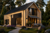 Holzhaus ALPINA(66 mm + Holzverschalung Isoliert ), 120 m²