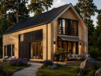 Holzhaus ALPINA(66 mm + Holzverschalung Isoliert ), 120 m²