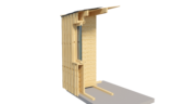 Holzgarage mit Flachdach Plus (34mm + Holzverschalung), 6x6m, 36m² – Bild 14