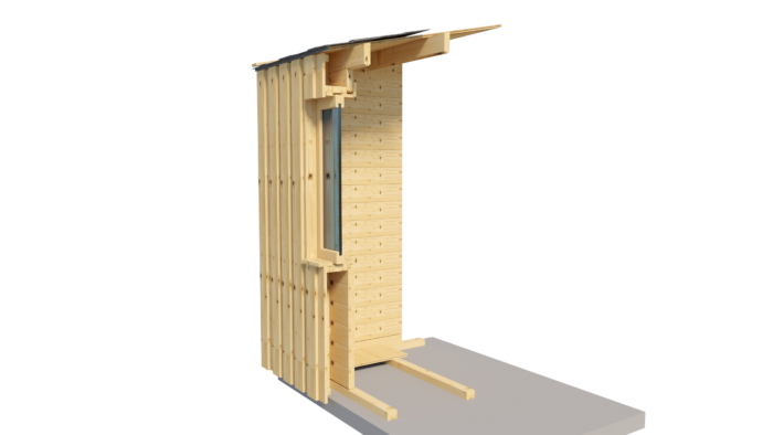 Holzgarage mit Flachdach Plus (34mm + Holzverschalung), 6x6m, 36m² – Bild 14