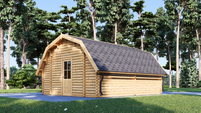 Holzgarage Kansas (44mm), 5x6m, 30m²