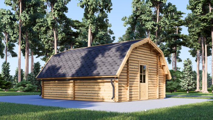 Holzgarage Kansas (44mm), 5x6m, 30m²