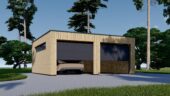Doppelgarage mit Flachdach (34mm + Holzverschalung), 6x6m, 36m² – Bild 3