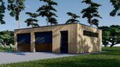Holzgarage mit Flachdach Plus (34mm + Holzverschalung), 8x6m, 48m² – Bild 6