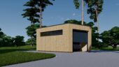 Holzgarage mit Flachdach(34mm + Holzverschalung), 3,2x5,2m, 16,6m² – Bild 2