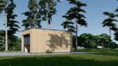 Holzgarage mit Flachdach(34mm + Holzverschalung), 3,2x5,2m, 16,6m² – Bild 4