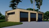 Dreifachgarage mit Flachdach (34mm + Holzverschalung), 9x6m, 54m² – Bild 8