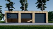 Dreifachgarage mit Flachdach (34mm + Holzverschalung), 9x6m, 54m² – Bild 4