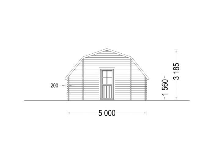 Holzgarage Kansas (44mm), 5x6m, 30m²