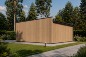 Doppelgarage mit Flachdach (34mm + Holzverschalung), 6x6m, 36m² – Bild 3