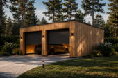 Doppelgarage mit Flachdach (34mm + Holzverschalung), 6x6m, 36m² – Bild 4