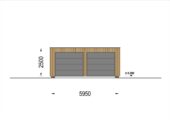 Doppelgarage mit Flachdach (34mm + Holzverschalung), 6x6m, 36m² – Bild 9