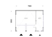 Holzgarage mit Flachdach Plus (34mm + Holzverschalung), 8x6m, 48m² – Bild 6