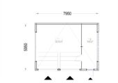 Holzgarage mit Flachdach Plus (34mm + Holzverschalung), 8x6m, 48m² – Bild 6