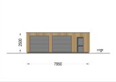 Holzgarage mit Flachdach Plus (34mm + Holzverschalung), 8x6m, 48m² – Bild 7