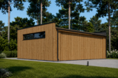 Dreifachgarage mit Flachdach (34mm + Holzverschalung), 9x6m, 54m² – Bild 3