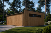 Dreifachgarage mit Flachdach (34mm + Holzverschalung), 9x6m, 54m² – Bild 4