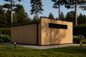 Holzgarage mit Flachdach (34mm + Holzverschalung), 6x6m, 36m² – Bild 4