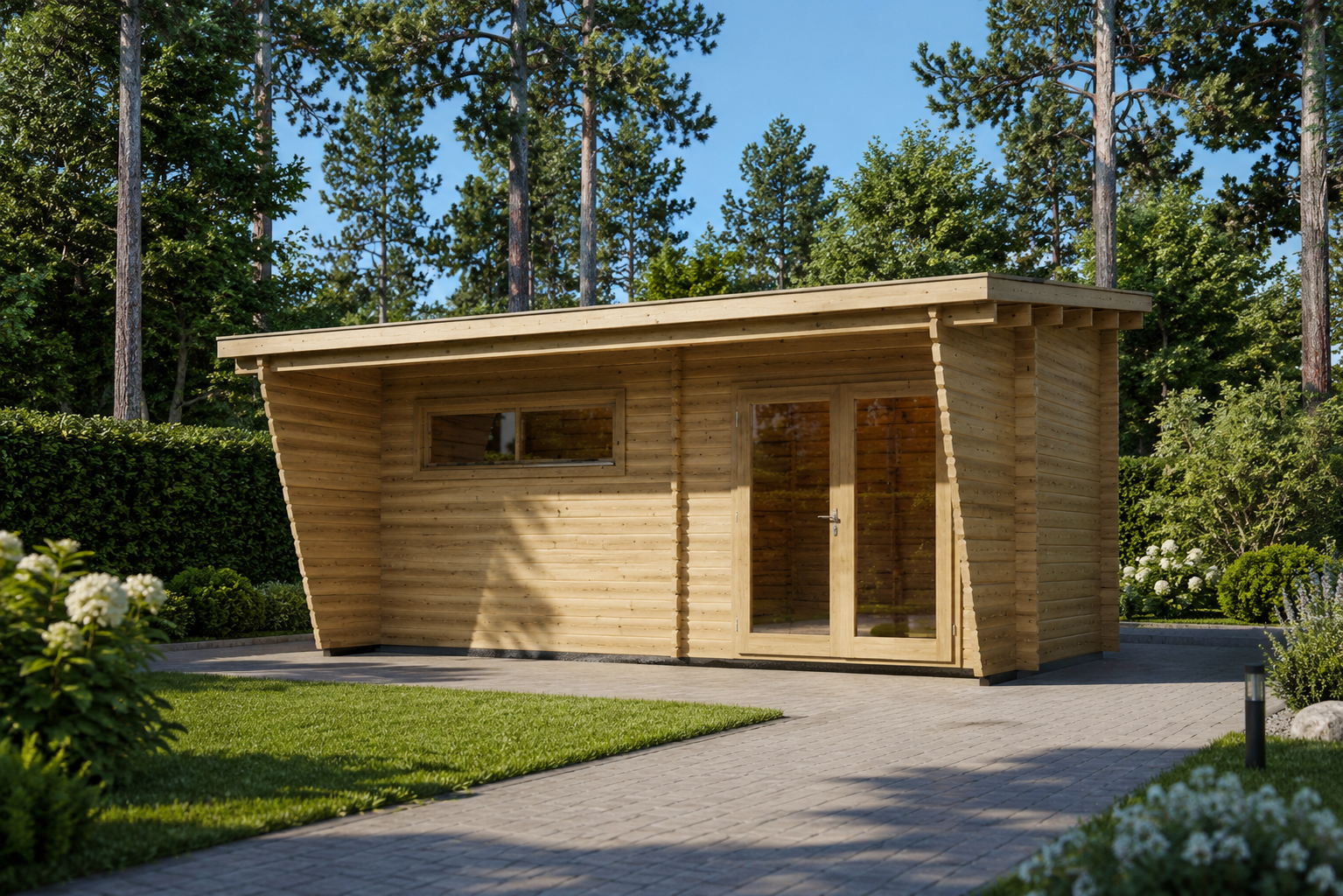 Gartenhaus Hans Gartenhaus aus Holz HANS (44mm), 6x3m, 18m² – Bild 1