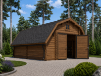 Holzgarage Kansas (44mm), 5x6m, 30m²