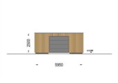 Holzgarage mit Flachdach (34mm + Holzverschalung), 6x6m, 36m² – Bild 8