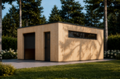 Holzgarage mit Flachdach Plus (34mm + Holzverschalung), 6x6m, 36m² – Bild 5