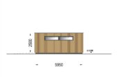 Holzgarage mit Flachdach Plus (34mm + Holzverschalung), 6x6m, 36m² – Bild 9