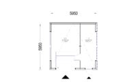 Holzgarage mit Flachdach Plus (34mm + Holzverschalung), 6x6m, 36m² – Bild 6