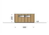 Holzgarage mit Flachdach Plus (34mm + Holzverschalung), 6x6m, 36m² – Bild 7