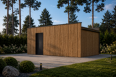 Holzgarage mit Flachdach mit 34mm + Holzverschalung, 4x6m, 24m² – Bild 4