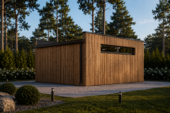 Holzgarage mit Flachdach mit 34mm + Holzverschalung, 4x6m, 24m² – Bild 2