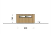 Holzgarage mit Flachdach(34mm + Holzverschalung), 3,2x5,2m, 16,6m² – Bild 7