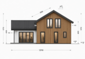 Holzhaus Klagenfurt (PREMIUM Isoliert, 66 mm + Holzverschalung), 150 m² – Bild 7