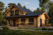 Holzhaus Klagenfurt (PREMIUM Isoliert, 66 mm + Holzverschalung), 150 m² – Bild 2