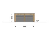 Doppelgarage mit Flachdach (34mm + Holzverschalung), 6x6m, 36m² – Bild 10