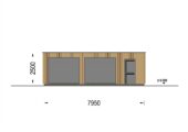 Holzgarage mit Flachdach Plus (34mm + Holzverschalung), 8x6m, 48m² – Bild 12