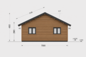 Blockbohlenhaus BERNAU Isoliert, 66 mm + Holzverschalung), 94 m² – Bild 3