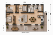 Blockbohlenhaus BERNAU Isoliert, 66 mm + Holzverschalung), 94 m² – Bild 2
