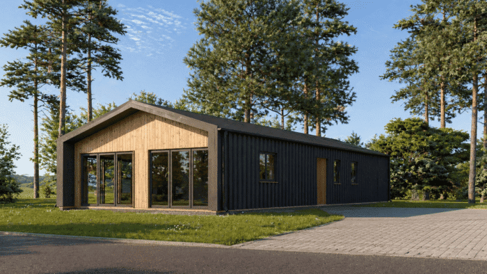Holzhaus ROMAN(Isoliert, 66 mm + Holzverschalung), 93 m² – Bild 4
