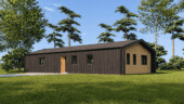 Holzhaus ROMAN(Isoliert, 66 mm + Holzverschalung), 93 m² – Bild 2