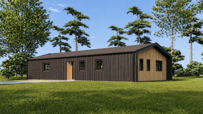 Holzhaus ROMAN(Isoliert, 66 mm + Holzverschalung), 93 m² – Bild 2